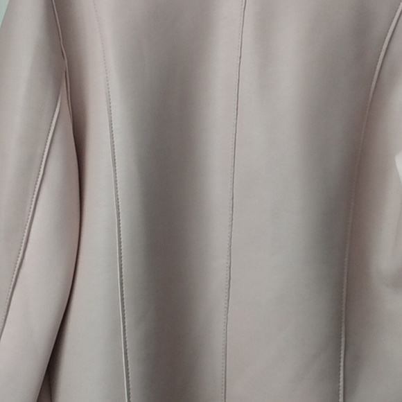 Guess open front cuffed sleeve light pink leather jacket - Picture 8 of 11